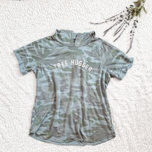 Greyson Threads Hooded army/olive green hooted shirt sleeve shirt